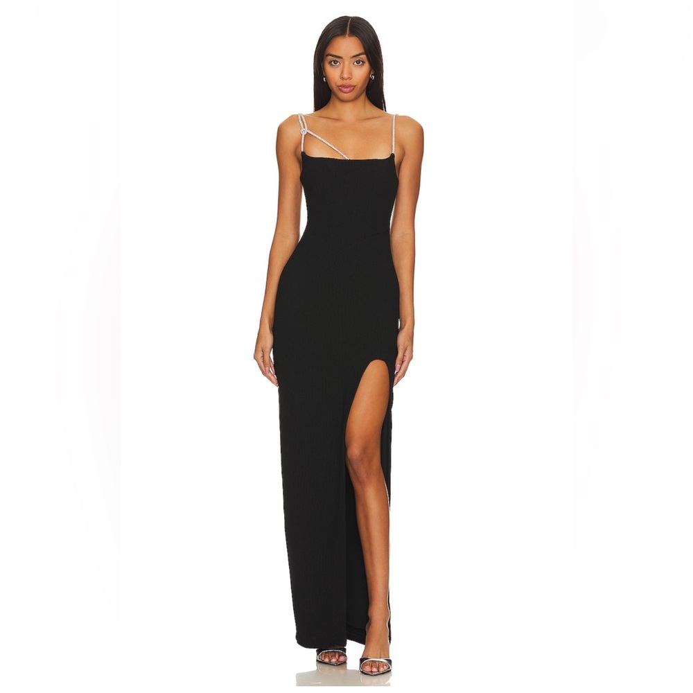 NBD Black Maxi Dress with Slit